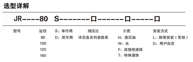 单驱动头双作用气液增压泵选型说明