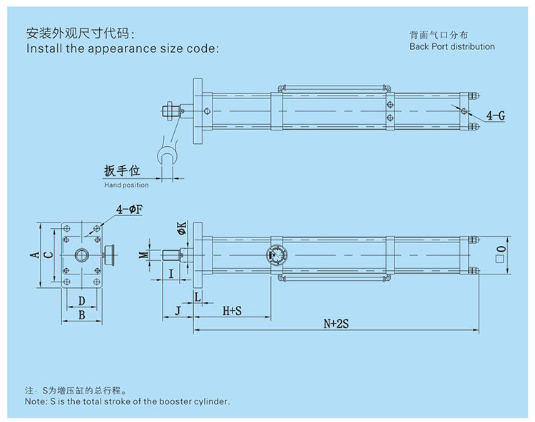 jrf单体式气液增压缸设计图